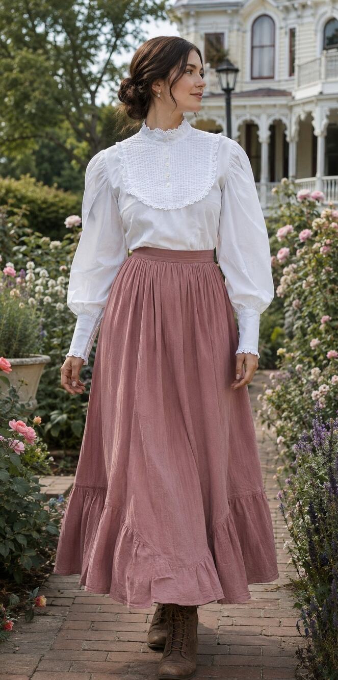 VTG Peter-Lee Victorian Prairie Blouse White Puff Sleeve Medium 70s 80s